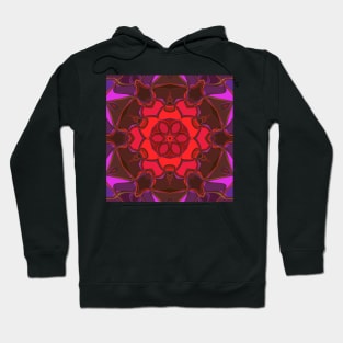 Cartoon Mandala Flower Red Pink and Purple Hoodie